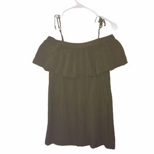 H&M Olive Green Off The Shoulder Summer Dress